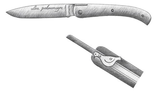 Couteau pliant Lou Paloumayre acier et damas