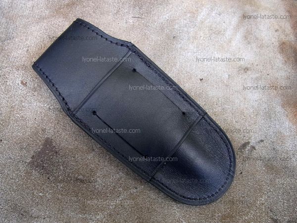 Double passant étui de ceinture en cuir pour couteaux L.LATASTE, couteau BECASSIER, couteau LOU PALOUMAYRE, couteau Le GRAAL et  couteau LE BAZADAIS.