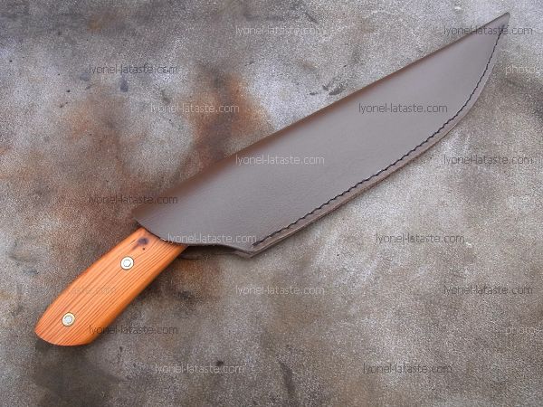 Couteau livré dans son étui de protection en cuir.