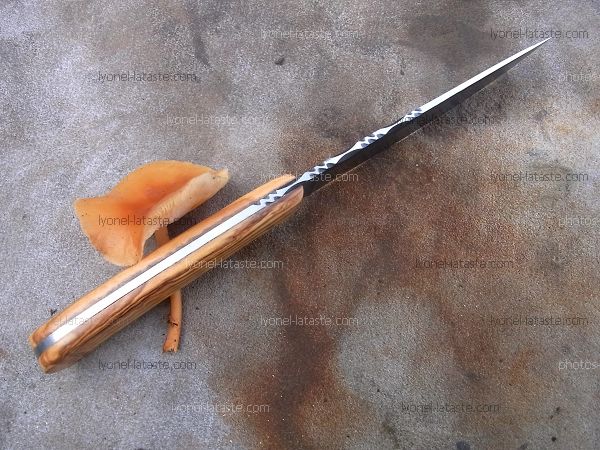 Couteau d'office forgé, lame en acier avec guillochage du dos de lame