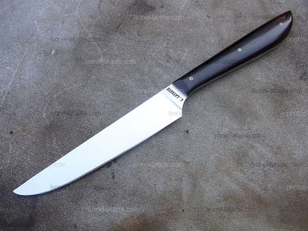 Couteaux de table L.LATASTE coffret 2 pièces manches en olivier avec lames en acier inoxydable.