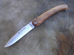 Couteau LOU PALOUMAYRE manche orme et sa palombe, guillochage complet