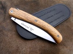 Couteau LOU PALOUMAYRE manche en robinier avec son étui de protection, (fourreau de poche).