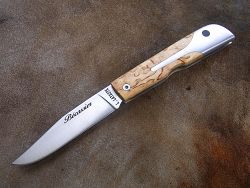 Couteau LE BECASSIER avec un manche en bouleau madré